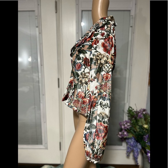 Brook Collection Sabrina Ruffled Floral-Print Taffeta Jacket - Picture 6 of 13